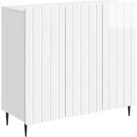 vidaXL Dressoir Hoogglans Wit 89 x 34,5 x 82 cm Bewerkt hout