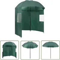 The Living Store Visparasol - Groen - 220 x 193 cm - Sterk frame - Hoogwaardig doek - Praktisch omhangend doek - Eenvoudig vervoer
