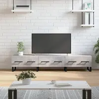 vidaXL Tv-meubel 150x36x30 cm bewerkt hout betongrijs - Tv-meubel - Tv-meubelen - Tv Kast - Opbergkast