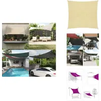 vidaXL Zonnezeil - Zonnezeilen - Zonnedoek - Zonneluifel - Zonnezeil 160 g/m² 2-5x2-5 m HDPE beige