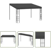 The Living Store De Living Store wandpaviljoen, 3x4 meter, antraciet, met stoffen bekleding