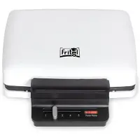 Fritel Wafelijzer - WA 1230 - Wafelmaker met Vaste Platen - Wafelmachine met Anti-Aanbaklaag - Wafelbakijzer voor 4x7 Wafel - Traditionele Belgische Wafels - Wit - 1200W