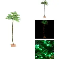 vidaXL Kunstpalm met 252 LED's, warm wit licht, 400 cm - Kerstbomen
