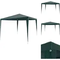 vidaXL Partytent 3x3 meter, PE, groen - Partytenten en paviljoens