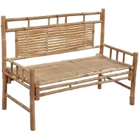 vidaXL Tuinbank met kussen, 120 cm, bamboe - Tuinbank - Tuinbanken - Terrasbank - Terrasbanken
