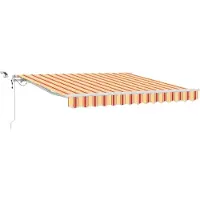 vidaXL Uitschuifbare luifel Geel en Oranje 350 x 250 cm Polyester