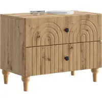 vidaXL Nachtkastje Artisanaal eiken 62 x 34,5 x 48 cm Bewerkt hout
