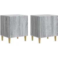 vidaXL Nachtkastje 2 st Grijs sonoma 43 x 34,5 x 50 cm Bewerkt hout