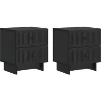 vidaXL Nachtkastje 2 st Zwart 43 x 34,5 x 47,5 cm Bewerkt hout