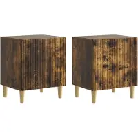 vidaXL Nachtkastje 2 st Gerookt eiken 43 x 34,5 x 50 cm Bewerkt hout