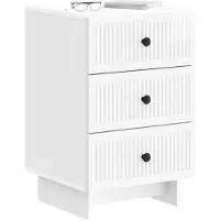 vidaXL Nachtkastje Hoogglans Wit 43 x 41 x 66,5 cm Bewerkt hout