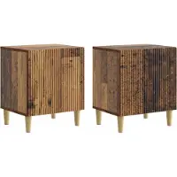 vidaXL Nachtkastje 2 st Oud hout 43 x 34,5 x 50 cm Bewerkt hout