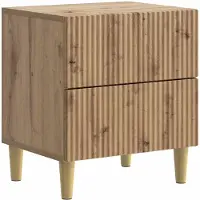 vidaXL Nachtkastje Artisanaal eiken 43 x 34,5 x 48 cm Bewerkt hout