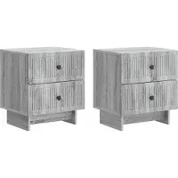 vidaXL Nachtkastje 2 st Grijs sonoma 43 x 34,5 x 47,5 cm Bewerkt hout
