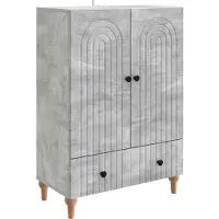 vidaXL Dressoir met lade Betongrijs 66 x 34,5 x 95 cm Bewerkt hout