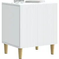 vidaXL - Nachtkastje - Wit - 43 - x - 34,5 - x - 50 - cm - Bewerkt - hout