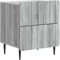 vidaXL Nachtkastje Grijs sonoma 43 x 34,5 x 49,5 cm Bewerkt hout