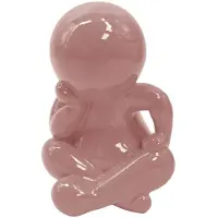 Present Time Ornament Amigo Sitting Medium - Zachtroze - 11.3x10.2x16.3cm - Modern - Kunststof