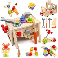 Ren Werkbank Kinderen - Houten Werkbank - Werkbank Little Dutch - Veelkleurig - 22cm x 14cm x 13cm