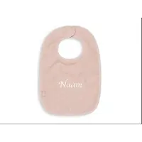 Jollein Slabbetje Badstof met naam - Pale pink - gepersonaliseerd kraam cadeau - cadeautje met naam - geborduurd
