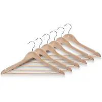 Zeller Kledinghangers - 10x - bruin - hout - met broekstang - 44 cm