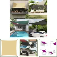 The Living Store Parasol - Zonnezeil - Zonnezeil 2,5x2,5 m 100% polyester oxford zandkleurig - Buitenschutting - Tuinzomer - Patio Dekking