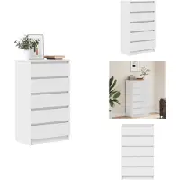 vidaXL Ladekast - Ladekasten - Ladekastje - Ladekastjes - Ladekast 60x36x103 cm bewerkt hout wit