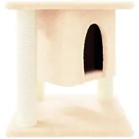 Syfax Kattenmeubel met sisal krabpalen 37 cm crèmekleurig
