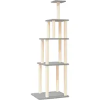 Syfax Kattenmeubel met sisal krabpalen 183 cm lichtgrijs