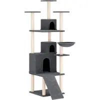 Syfax Kattenmeubel met sisal krabpalen 175 cm donkergrijs
