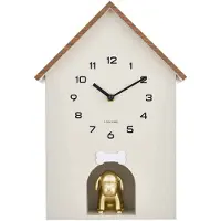 Karlsson Dog House Wandklok | 26.5x36.5x11.5cm | Warm grijs