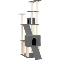 Syfax Kattenmeubel met sisal krabpalen 190 cm donkergrijs