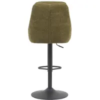 Huisenthuis.nl Barkruk Avaro Groen - Stof - Set van 2 - Geschikt voor kookeiland - Draaibaar - Met rugleuning - In hoogte verstelbaar - Zithoogte 85 - 64 cm - Zitdiepte 44 cm