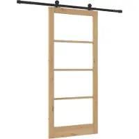 vidaXL Schuifdeur ORKDAL 93 x 211 cm Massief grenenhout en glas