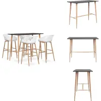 vidaXL Barset - Barsets - Bar Set - Bar Sets - 5-delige Barset zwart en wit