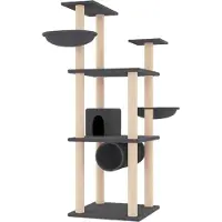 Syfax Kattenmeubel met sisal krabpalen 141 cm donkergrijs