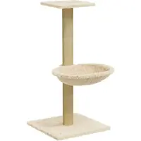 Syfax Kattenmeubel met sisal krabpaal 74 cm crèmekleurig