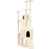 Syfax Kattenmeubel met sisal krabpalen 190 cm crèmekleurig