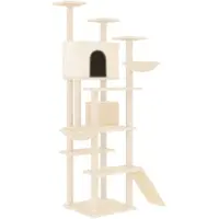 Syfax Kattenmeubel met sisal krabpalen 191 cm crèmekleurig