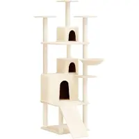 Syfax Kattenmeubel met sisal krabpalen 175 cm crèmekleurig