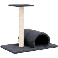 Syfax Kattenmeubel met tunnel 60x34,5x50 cm donkergrijs