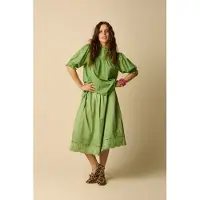 Sissy-Boy Groene poplin rok met embroidery | Maat: XL
