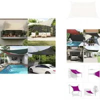 vidaXL Zonnezeil - Zonnezeilen - Zonnedoek - Zonnedoeken - Zonnezeil 160 g/m² 3/4x2 m HDPE wit