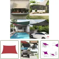 The Living Store Schaduwdoek HDPE Rood - 3/4 x 2 m - Trapezium - 90% UV-Bescherming