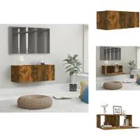 vidaXL Tv-kast - Tv-kasten - Tv-meubel - Tv-meubel Met LED-verlichting - Tv-meubel 80x30x30 cm bewerkt hout gerookt eikenkleurig