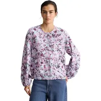 Marc o'polo regular fit blouse met lange mouwen van mix van viscose en katoen