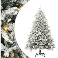 vidaXL Kunstmatige Voorverlichte Kerstboom met Ballenset Groen 150 cm