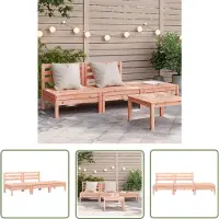The Living Store Lounge Set - Tuinbank - Tuinbank 3-zits massief douglashout - Buitendining - Teak Tafel - Douglashout