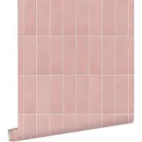 ESTAhome behang tegelmotief licht roze - 50 x 900 cm - 131539