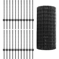 vidaXL Euro-hek met palen 50 x 0,6 m PVC-Coated Staal Grijs Mesh